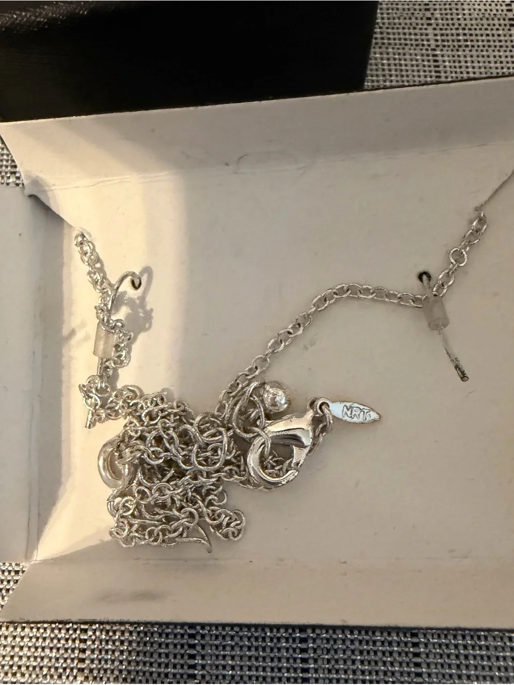 Avon Teardrop Emerald Green Crystal Necklace & Earrings Set - Silver Tone